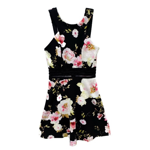 NWT speechless floral a-line sleeveless mesh torso dress ❤️ - Picture 3 of 8